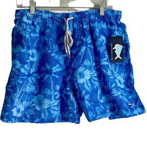 Southern Lure Men's Tropical Blue Floral Swim Shorts Medium NEW NWT